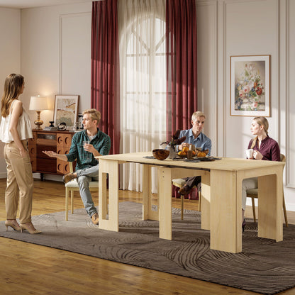 Uitschuifbare Eettafel – Uitklapbare Tafel – Keukentafel – Eetkamertafel – Vouwtafel – Natuurlijk Design – 60-180x85x75 cm – Stevig Spaanplaat