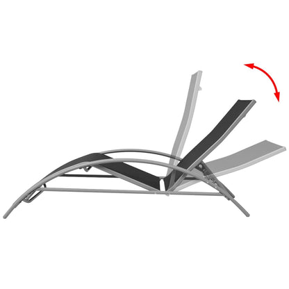 Fauteuil – Loungestoel – Tuinstoel – Relaxstoel – Aluminium Fauteuil Zwart – Verstelbare Rugleuning – Weerbestendig & Lichtgewicht