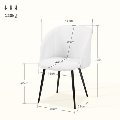 Eetkamerstoel – Keukenstoel – Stoel – Zitstoel – Woonkamerstoel – Set van 2 – Stof en Stalen Poten – 55x62x80 cm – Ergonomisch Comfortabel