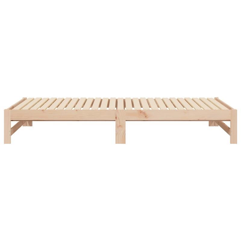 Daybed – Slaapbank – Bedbank – Uitklapbed – Steigerhoutbed – Verstelbaar – Massief Grenenhout – 2x 90x200 cm – Bruin