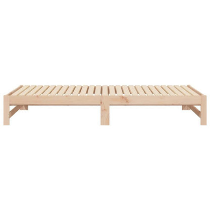 Daybed – Slaapbank – Bedbank – Uitklapbed – Steigerhoutbed – Verstelbaar – Massief Grenenhout – 2x 90x200 cm – Bruin