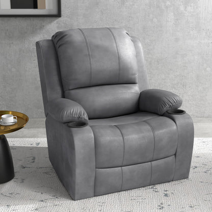 Relaxfauteuil – Fauteuil – Relaxstoel – Draaifauteuil – Schommelstoel – Grijs Microvezel – Verstelbare Rugleuning en Draaifunctie