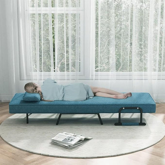 Bankbed – Slaapbank – Bedbank – Loveseat – Logeerbed – 4-in-1 Verstelbare Fauteuil – 6-standen Rugleuning – Metalen Frame – Afneembaar Kussen – Linnenstof