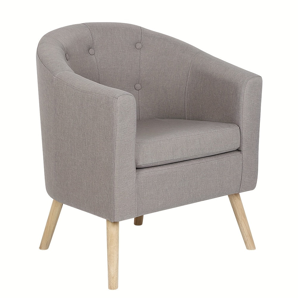 Scandinavische Velvet Fauteuil – Lounge Stoel – Woonkamer Stoel – Bank Stoel – Zitmeubel – Blauw – Compact Formaat – Zacht Linnen