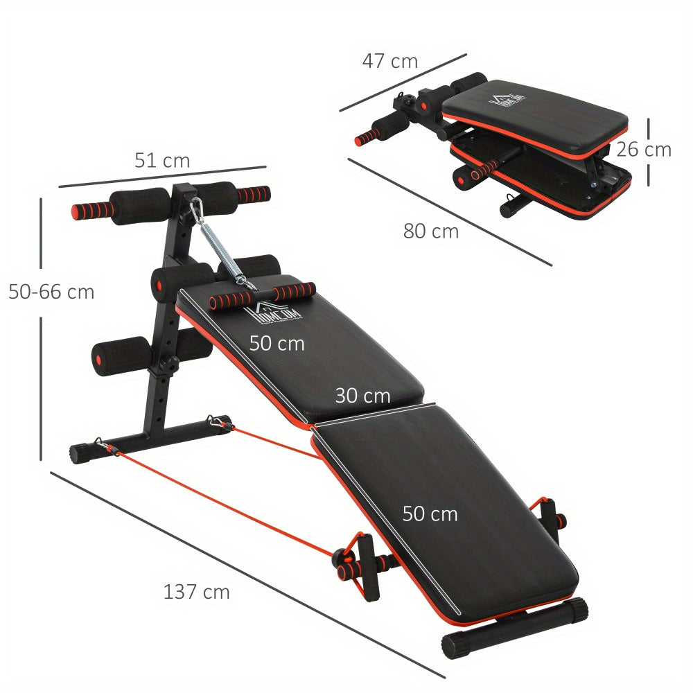 Sit-up Bank – Bauchtrainer – Trainingsbank – Fitnessbank – Core Trainer – Verstelbaar & Inklapbaar – Stalen Constructie – 110 kg Draagkracht