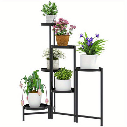 Plantenstandaard – Bloemenhouder – Plantenrek – Plantenhouder – Bloemenstandaard – Inklapbaar – Roestvrij Metaal – 80 cm Hoog – Geschikt Binnen en Buiten
