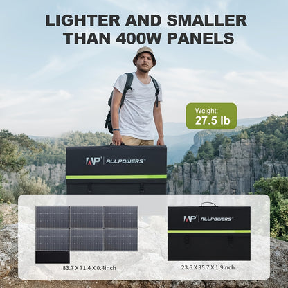 Zonnegenerator – Powerstation – Stroomgenerator – Draagbare Energiecentrale – Solar Powerbank – 2400W Continu Vermogen – 1451,6Wh Li-ion Batterij met UPS en MPPT Snelladen