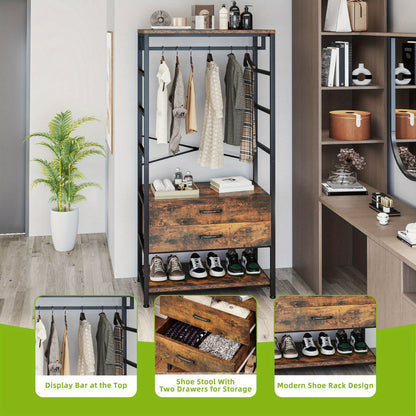 Halmeubel – Schoenenkast – Kapstok – Opbergmeubel – Entreekast – Industrieel – Massief Hout – Compact Ontwerp
