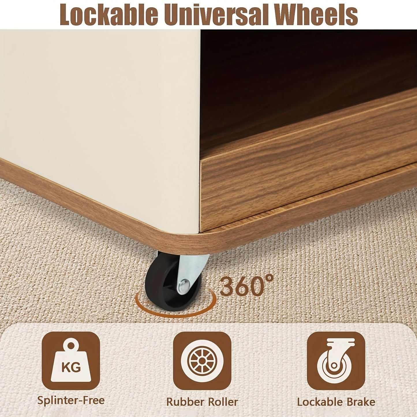 Salontafel – Woonkamertafel – Koffietafel – Bijzettafel – Tafeltje – Modern Bruin – Met Wieltjes & 2 Laden – Duurzaam Hout – Uitbreidbaar & Compact