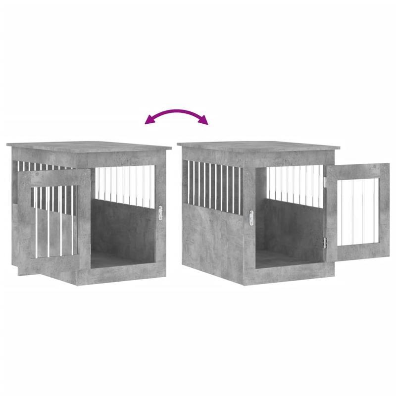 Dierenkooi – Huisdierenkooi – Knaagdierkooi – Konijnenhok – Hondenkooi – Grote Voorste Deur – Veilig Afsluitbaar Slot – Ruim en Duurzaam – Beton Grijs – 55x75x65 cm