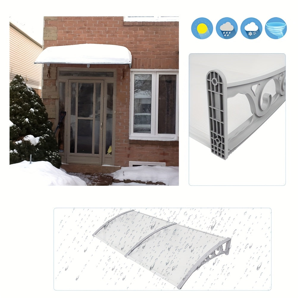 Polycarbonaat Zonwering – Zonnescherm – Overkapping – Terrasoverkapping – Deurkap – 60x100 cm – Waterdicht – UV-bestendig