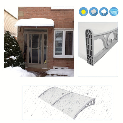 Polycarbonaat Zonwering – Zonnescherm – Overkapping – Terrasoverkapping – Deurkap – 60x100 cm – Waterdicht – UV-bestendig