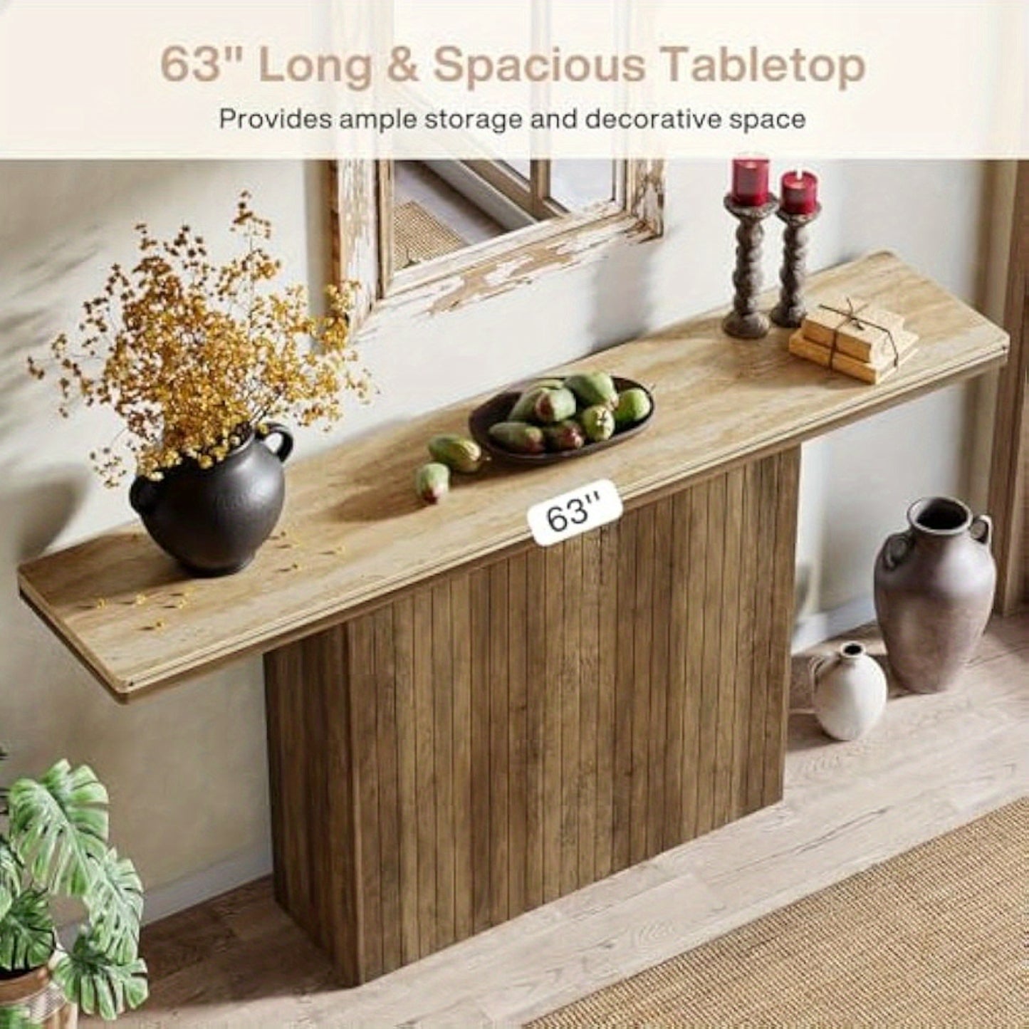 Sidetable – Consoletafel – Wandtafel – Haltafel – Bijzettafel – Extra Lang 160 cm – Duurzaam MDF Met Natuurlijke Houtlook