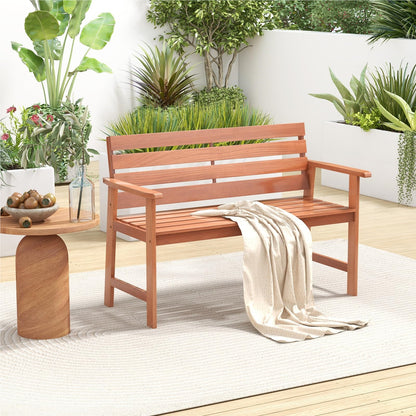 Tuinbank – Buitenbank – Balkontafel – Parkbank – Houten Bank – Hardhouten 2-Zits – Weerbestendig – 120,5 x 64 x 84 cm