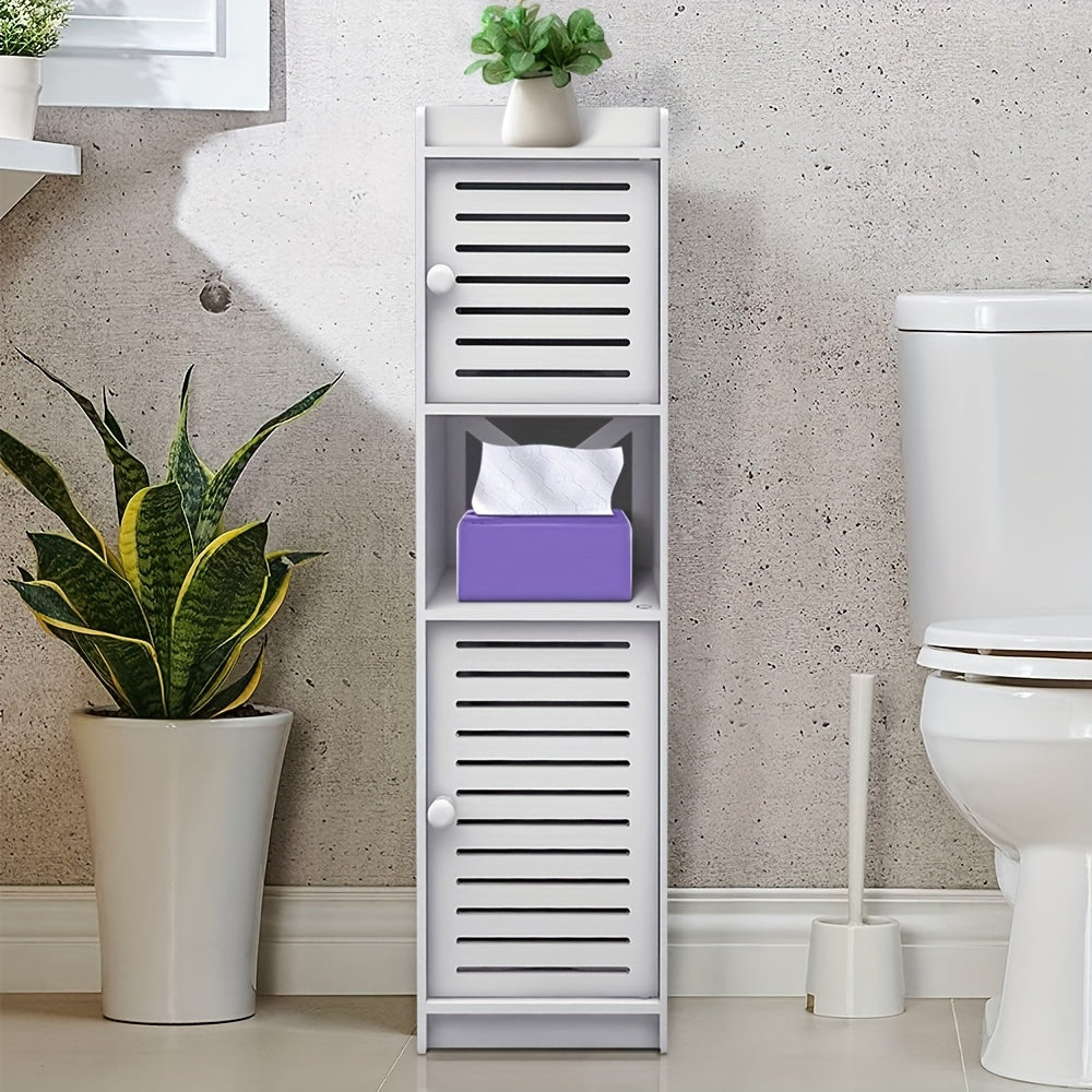 Medicine Cabinets, Narrow Bathroom Cabinet (22x20x75cm) - Multi-Door Storage for TP, Medicine & Cosmetics