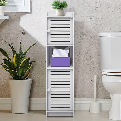 Medicine Cabinets, Narrow Bathroom Cabinet (22x20x75cm) - Multi-Door Storage for TP, Medicine & Cosmetics
