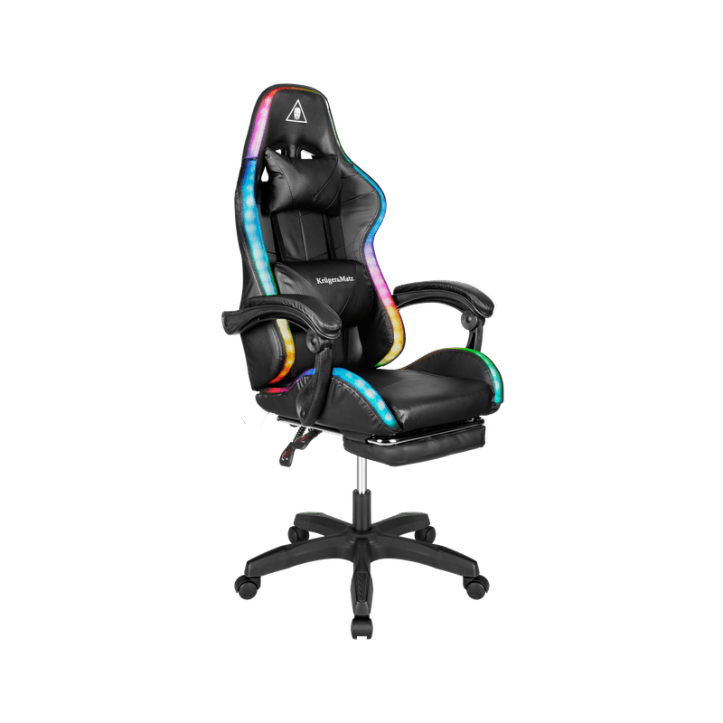 Gamingstoel – Game Chair – Gamerstoel – Bureaustoel – Zitzak – LED RGB Achtergrondverlichting – Verstelbare Voetensteun