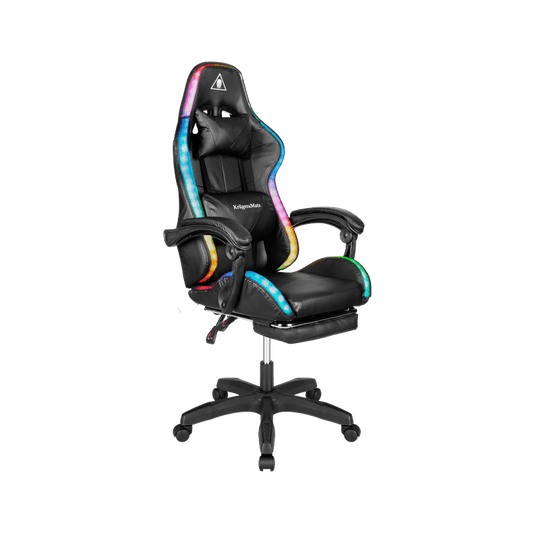 Gamingstoel – Game Chair – Gamerstoel – Bureaustoel – Zitzak – LED RGB Achtergrondverlichting – Verstelbare Voetensteun