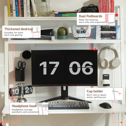 Gaming Bureau – Computerbureau – Werkbureau – Gamersdesk – Thuiswerkbureau – Zwart Met Carbon Fiber Blad – Ergonomisch Ontwerp – Inclusief Opbergplank