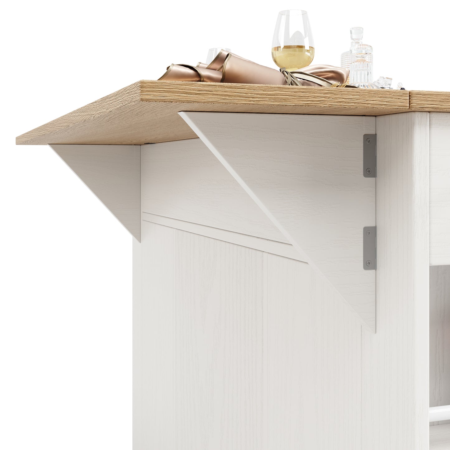 Keukentrolley – Keukenwagen – Keukenmeubel – Werkstation – Serveerwagen – Uitklapbaar Werkblad – Houtlook MDF – 106×50/78×90,5 cm – Zwart