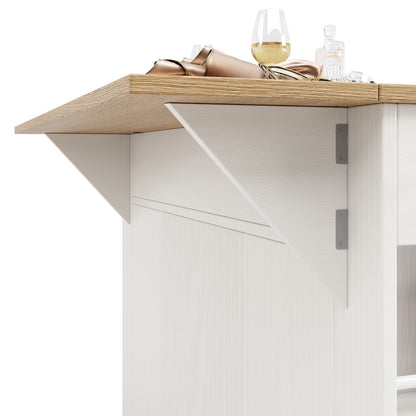 Keukentrolley – Keukenwagen – Keukenmeubel – Werkstation – Serveerwagen – Uitklapbaar Werkblad – Houtlook MDF – 106×50/78×90,5 cm – Zwart