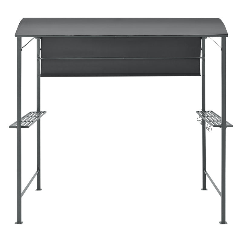 Grillpaviljoen – Grilltent – BBQ Paviljoen – Grilloverkapping – Grill Shelter – Waterafstotend Rond Dak – Stevig Stalen Frame – 215x220x140 cm – Donkergrijs