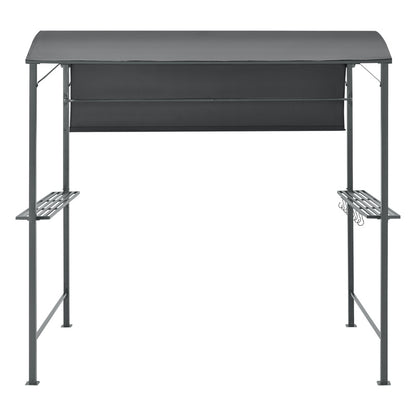 Grillpaviljoen – Grilltent – BBQ Paviljoen – Grilloverkapping – Grill Shelter – Waterafstotend Rond Dak – Stevig Stalen Frame – 215x220x140 cm – Donkergrijs