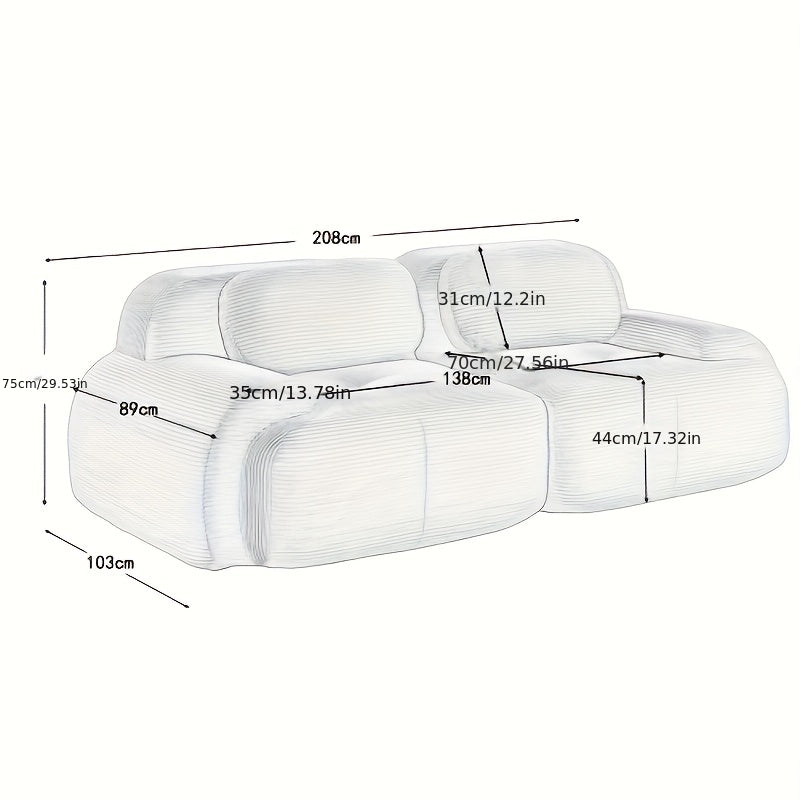Bankstel – Tweezitsbank – Slaapbank – Sofa – Hoekbank – Modern Groen – Compact Ruimtebesparend Design – Zachte Katoenen Bekleding