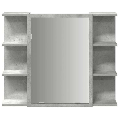 Badkamermeubelset – Badmeubelset – Wastafelmeubel – Badkamerkast – Spiegelkast – 3-delig – Betongrijs Houtlook – Duurzaam Materialen – Zonder Stroom