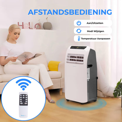 Mobiele airco – Draagbare airconditioner – Verkoeler – Ontvochtiger – Ventilator – 12.000 BTU – Stil en Compact ontwerp
