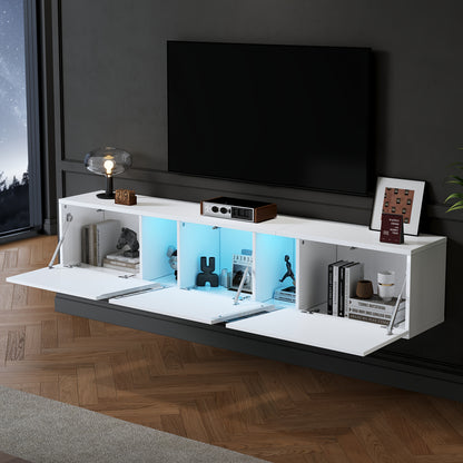 Tv-meubel – Tv-kast – Media-meubel – Entertainmentmeubel – TV-dressoir – Modern Minimalistisch Design – Ruimtebesparend Met 3 Deuren – Eenvoudige Montage – Licht Kleur Variant