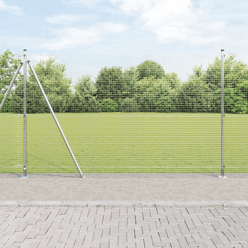 Durable Silver Steel Fence Posts Measuring 1.4 by 10 Meters.