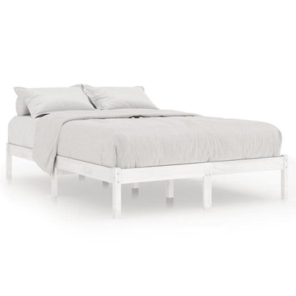 Massief Houten Bed – Houten Bedframe – Grenen Bed – Slaapkamerbed – Wit Grenen – 160x200 cm – Duurzaam Massief Hout – Strak Tijdloos Design