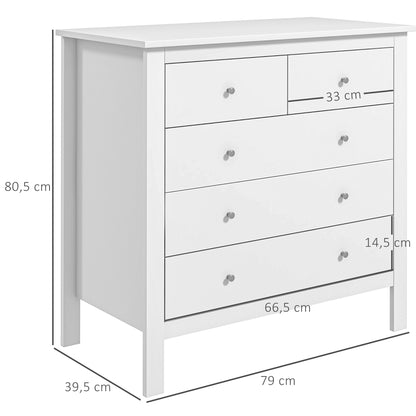 Dressoir – Ladekast – Sideboard – Opbergkast – Commode – Wit – Softclose Deuren – Kantelbeveiliging – 79x39,5x80,5 cm