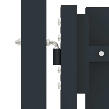 Dubbele Schuifpoort – Dubbele Vleugelpoort – Stalen Poort – Tuinpoort – Vleugelpoort Antraciet – Weerbestendig Staal – 306x150 cm Groot