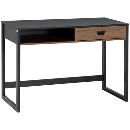 Computertafel – Computerbureau – Bureautafel – Laptoptafel – Werkbureau – Industrieel Design – Groot Werkblad 110x50 cm – Walnoothout Look Met Lade