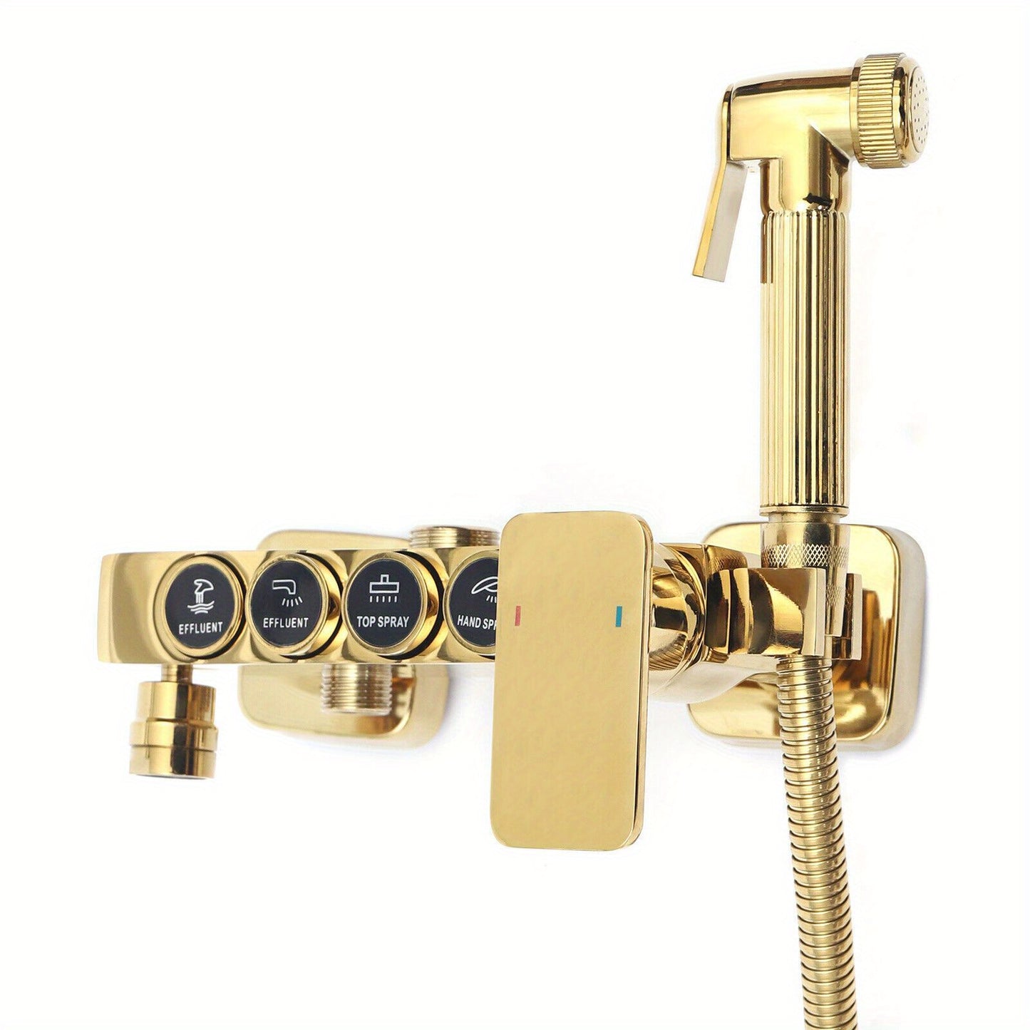 Gouden Douche Set – Complete Douche Installatie – Handdouche – Regen Douchekop – Badkraan – Messing Materialen – Hoogwaardige Kwaliteit - QUORE