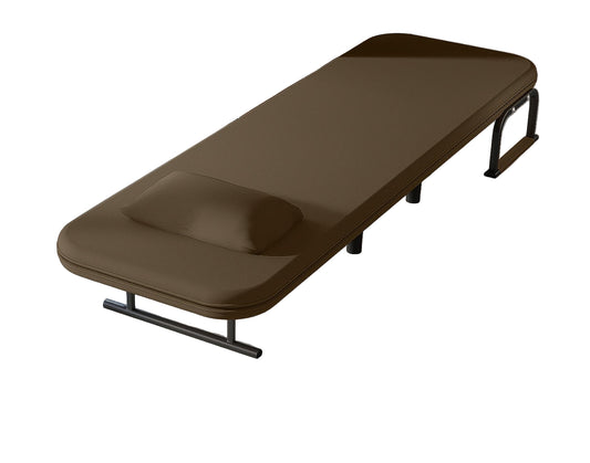 Relaxfauteuil – Relaxstoel – Fauteuil – Verstelbare Stoel – Loungestoel – 5-standen Verstelbare Rugleuning – Stevig Metaal Frame – Comfortabel Kussen – Handmatige bediening – Bruin