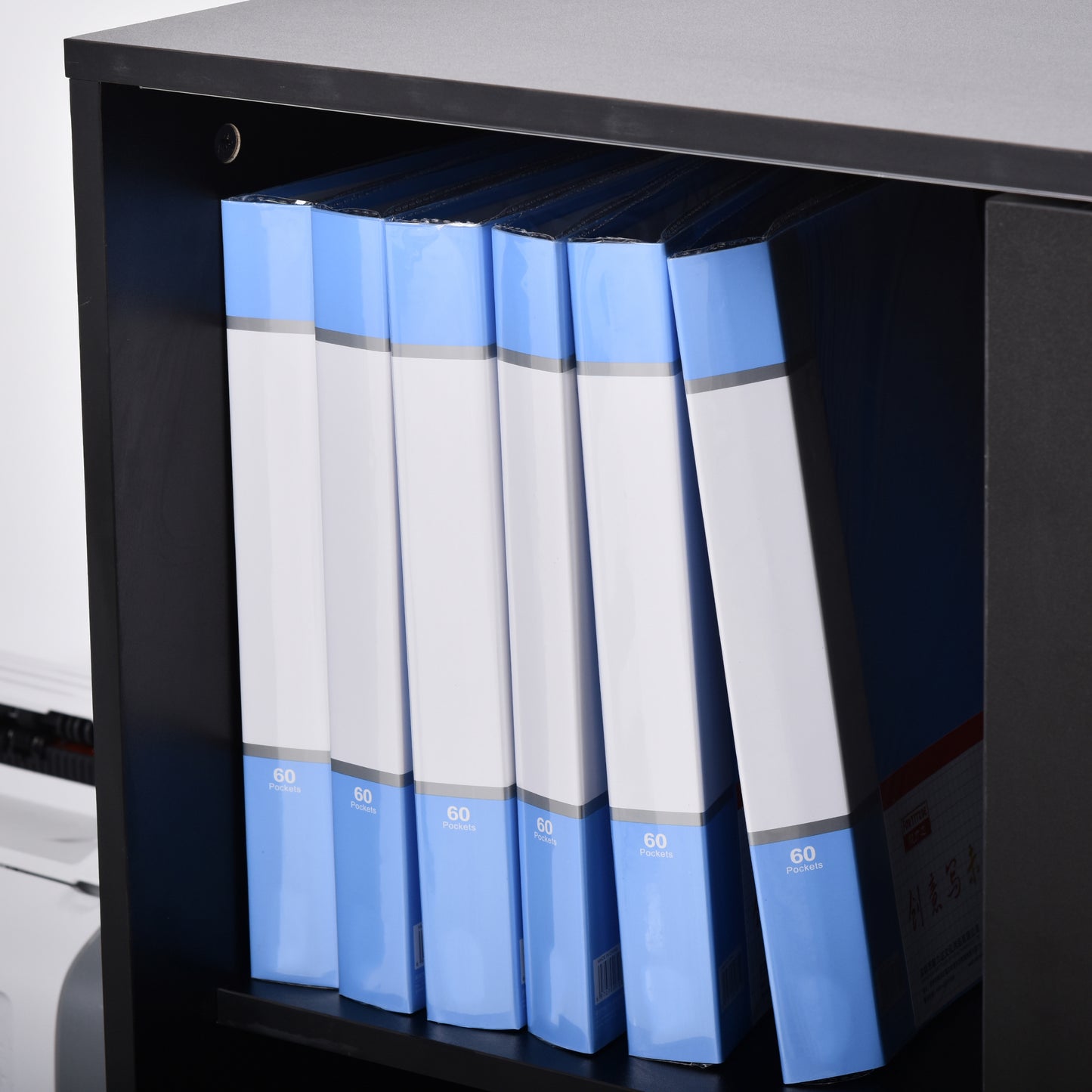 Archiefkast – Opbergkast – Kantoorkast – Dossierkast – 2-Deurs Met Slot – 80x40x120 cm – Spaanplaat Zwart