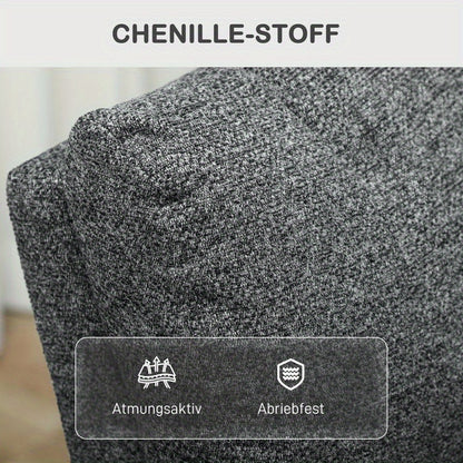 Relaxstoel – Fauteuil – Loungestoel – Draaifauteuil – Schommelstoel – Verstelbaar 90°-180° – Ergonomisch Met Houten Frame & Grijze Stof
