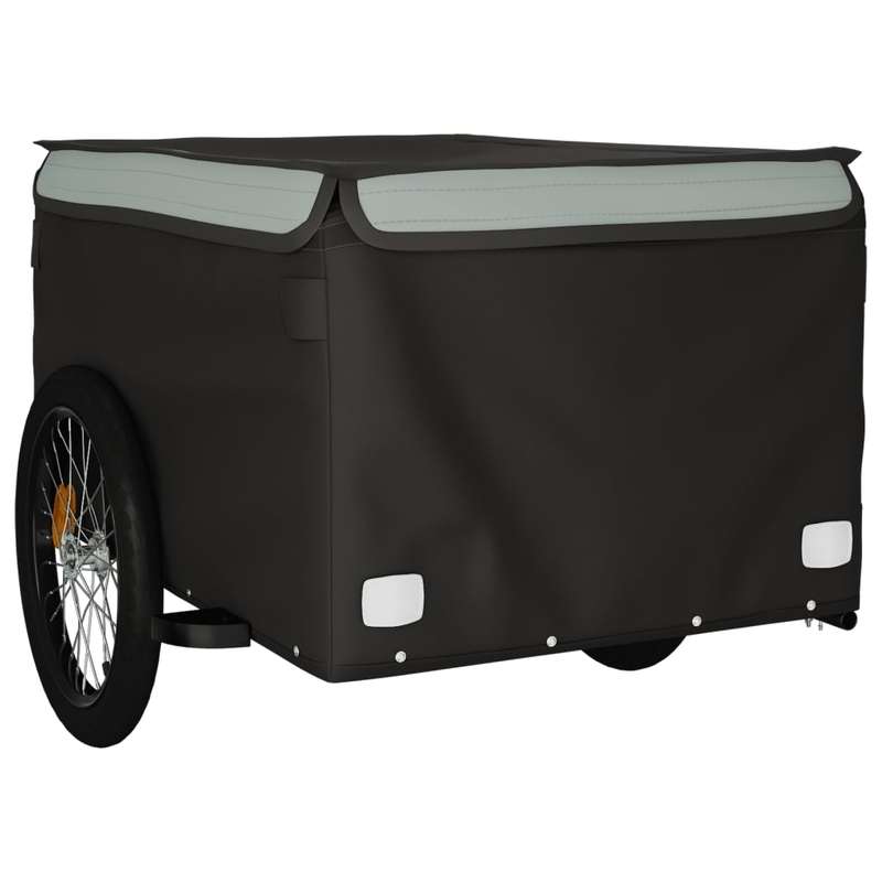 Grey-Black Iron Trailer 45 Kg for Bikes: Reinforced Iron Frame, Guaranteed Stability. Classic Shades Combining Style And Practicality, Quick Attachment for Instant Mounting. Foldable for Easy Storage, Transports Camping Equip
