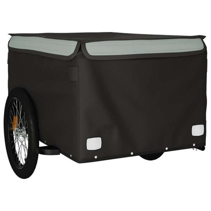 Grey-Black Iron Trailer 45 Kg for Bikes: Reinforced Iron Frame, Guaranteed Stability. Classic Shades Combining Style And Practicality, Quick Attachment for Instant Mounting. Foldable for Easy Storage, Transports Camping Equip