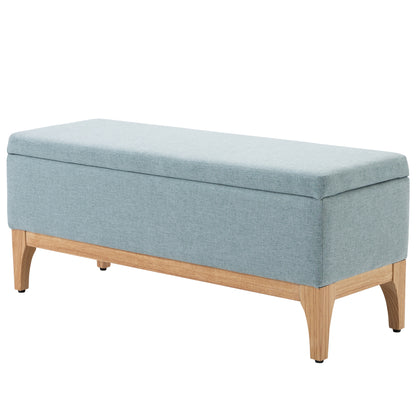 Opbergbank – Zitbank – Opbergkist – Halbank – Opbergbox – Scandinavisch Design – Ruime Opbergruimte 110x39x45 cm – Aqua Groen Stof