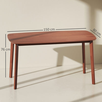 Eettafel – Tafel – Keukentafel – Landelijke Tafel – Eetkamertafel – Bruin – Gelakt Houten Blad – 150x80x76 cm