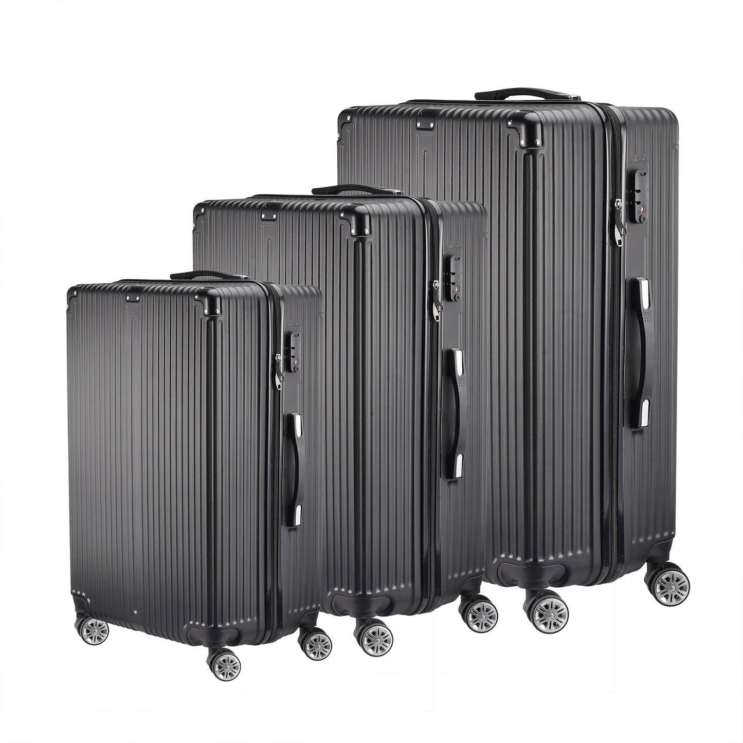 Kofferset – Reiskoffers – Trolleyset – Bagageset – Handbagagekoffer – Lichtgewicht ABS – 3-Delig Met 4 Wielen & Uitschuifbare Trekstang