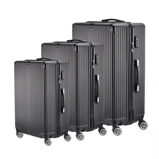 Kofferset – Reiskoffers – Trolleyset – Bagageset – Handbagagekoffer – Lichtgewicht ABS – 3-Delig Met 4 Wielen & Uitschuifbare Trekstang