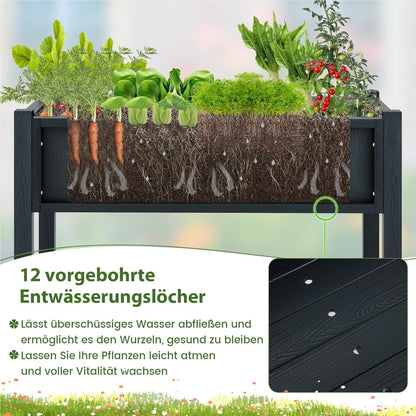 Verhoogd Plantenbed – Bloembak – Kruidenbak – Tuinbak – Plantenbak – Met Opbergruimte – Duurzaam HIPS Materiaal – Ergonomische Werkhoogte 73 cm