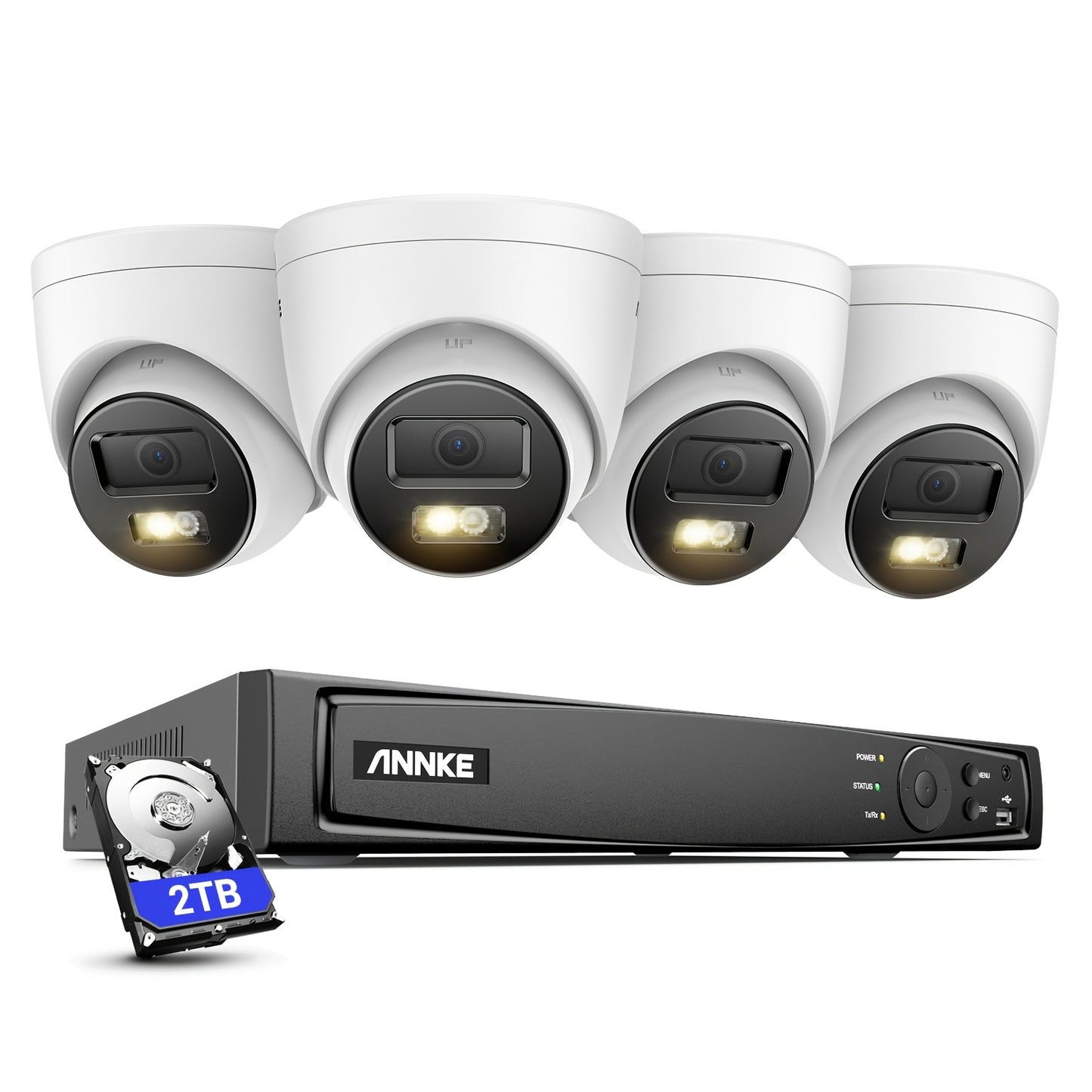 Beveiligingsset – Camera Systeem – NVR Recorder – Surveillance Camera – Toezicht Camera – 8-Kanaals NVR Recorder – 4 x 12MP Camera’s – 2TB Opslag – Kleurennachtzicht & PoE