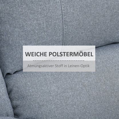Relaxfauteuil – Relaxstoel – TV Stoel – Lounge Chair – Relaxzetel – Lichtgrijs – Verstelbare Rugleuning en Voetensteun – Linnen-Look Bekleding