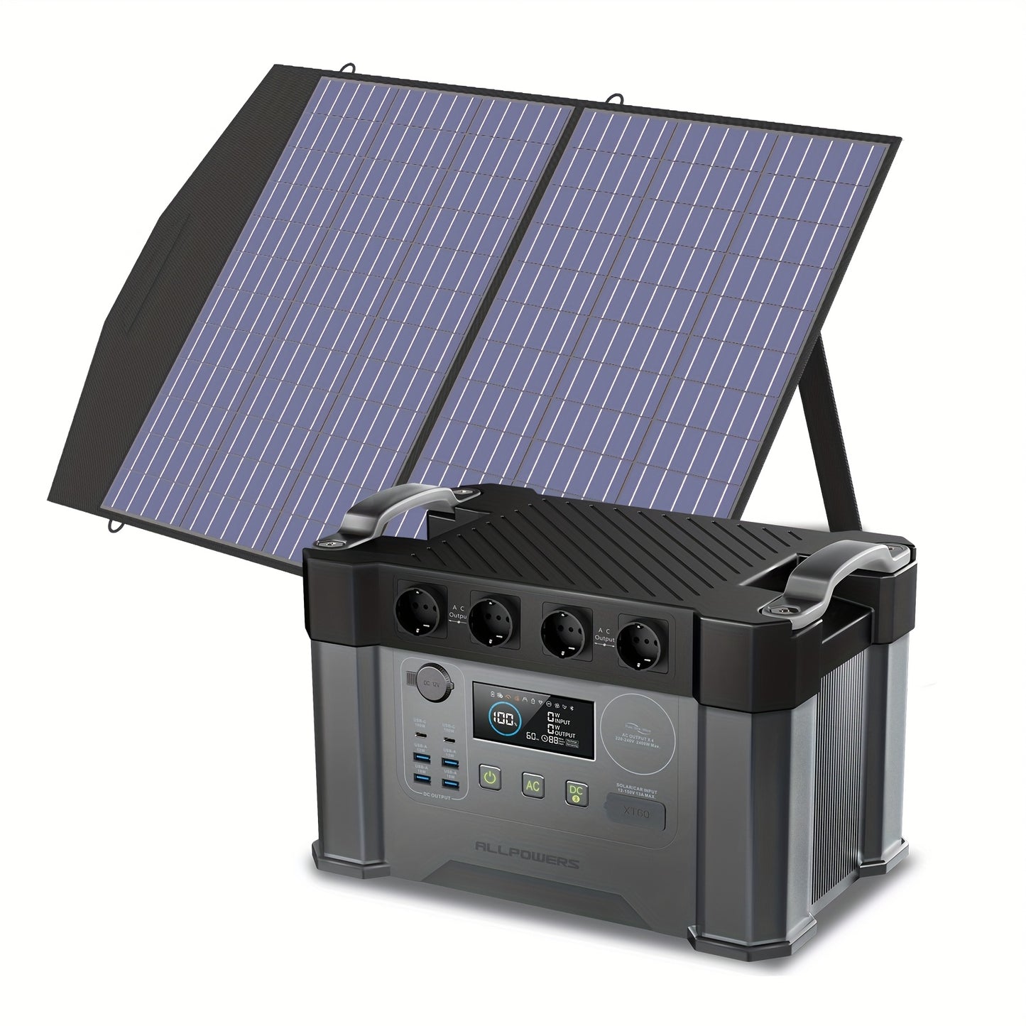 Power Station – Draagbare Generator – Zonne-accu – Mobiele Stroomvoorziening – Noodstroom – 1500Wh Capaciteit – Snel Opladen 1,5 Uur
